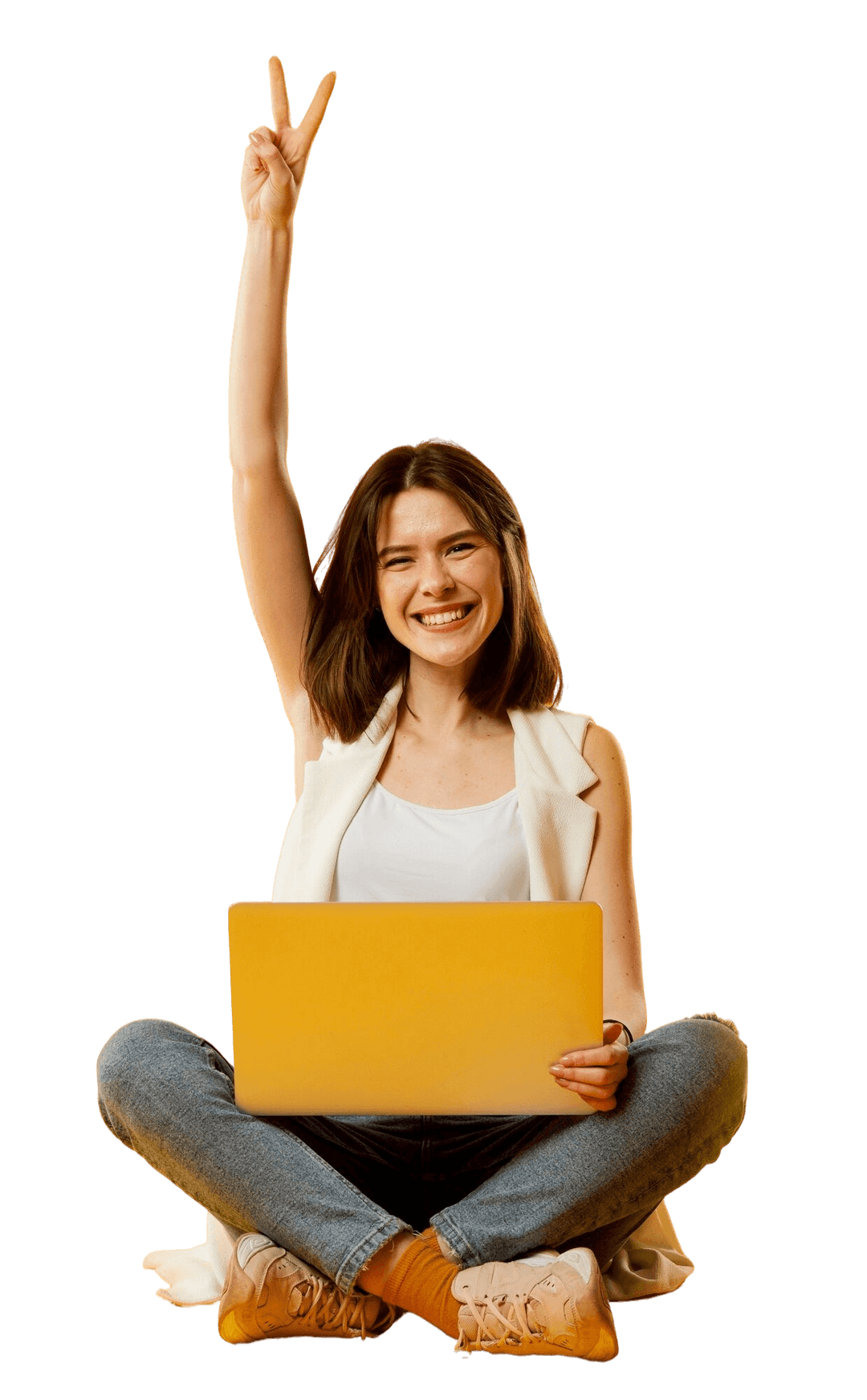 Happy student learning with Brave Career